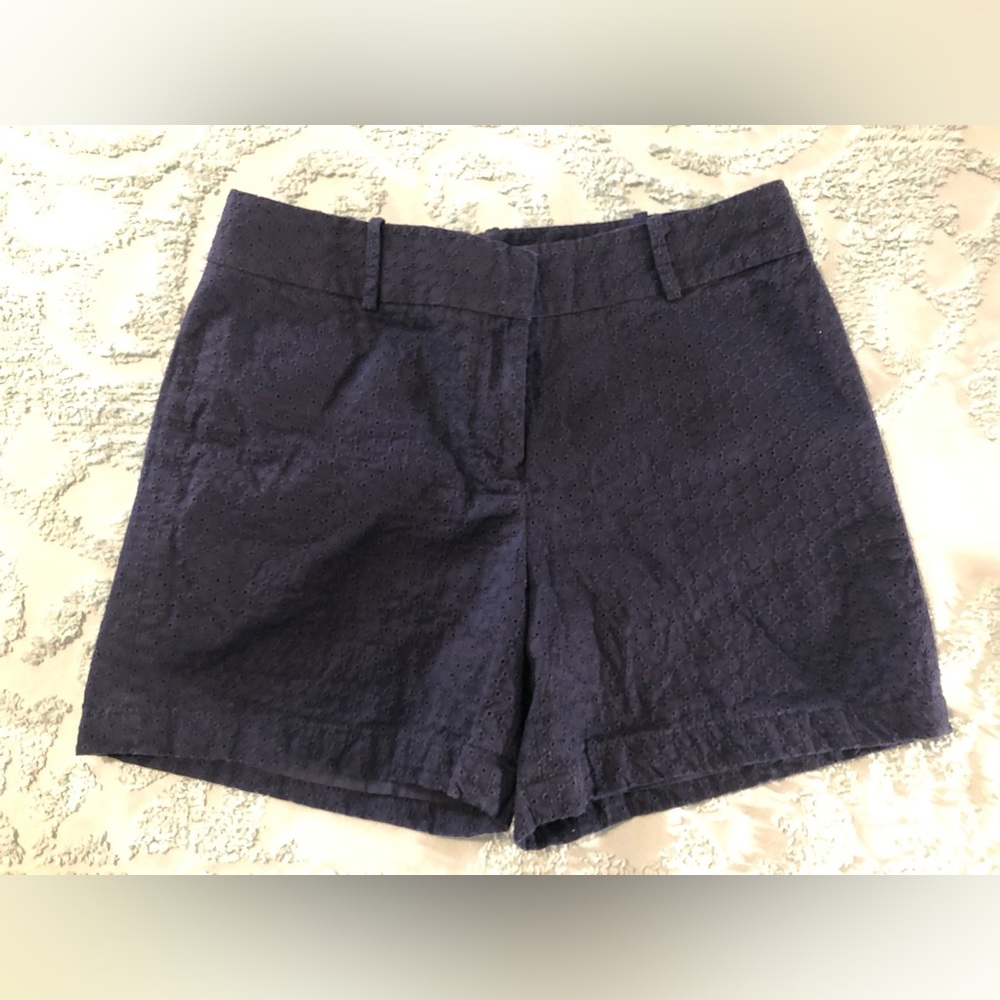 Talbots navy blue eyelet shorts, size 8.